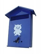 Ящик почтовый Домик №2 Сова, 350x240мм, синий, с замком