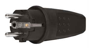 Вилка прямая каучук 2Р+РЕ 16А 250В IP44 TDM 11521