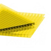 Сотовый поликарбонат Жёлтый  6*2100*12000 ( 12 метров),  на метраж, цена за метр, плотность 0,69 кг/м.кв