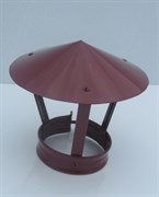 Флюгарка (зонт, дымник, колпак) стальная, покрытие полиэстер, диаметр 110мм, красная