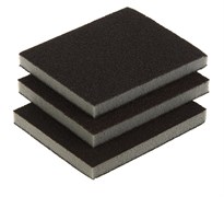 Набор двухсторонних абразивных шлифовальных губок, 125x100x10мм, мягкая жесткость Р60/80, Р60/100, Р80/120,  в комплекте 3 шт
