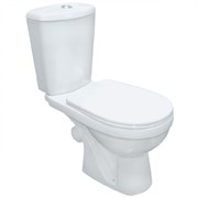 Унитаз-компакт Rosa КОМФОРТ, нижняя подводка, косой выпуск, двухрежимная арматура, сиденье полипропилен, белый 19268