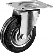 Колесо поворотное ЗУБР Профессионал, диаметр 100 мм, грузоподъемность 70кг, резина/металл, игольчатый подшипник