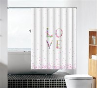 Шторка для ванной комнаты тканевая Любовь и нежность MZ-91, 180x180см, водонепроницаемая