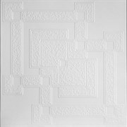 Плитка  потолочная экструзионная Лагом декор Формат 5602, 50x50см, пенополистирол, белая, упаковка 8шт. (2м2)