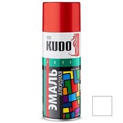 Краска-эмаль аэрозольная KU-1001 универсальная, алкидная, глянцевая, белая, 520мл