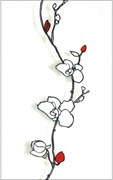 Плитка настенная керамическая декоративная облицовочная Декор Таурус 3 Роза 1 341501, 25x40см, матовая, белая с рисунком