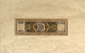 Плитка настенная керамическая декоративная облицовочная Декор Империал 1 343761 25x40см, глянцевая, бежевая с орнаментом