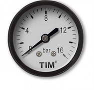 Манометр аксиальный Tim, 16 бар, резьба 13.5мм (1.4 дюйма)