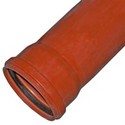 Труба канализационная 110x2000мм, наружная, НПВХ, оранжевая