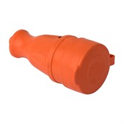 Штепсельный разъем EKF RPS-012-16-230-44-ro, 2P+PE, 1x16A, IP44, гнездо каучук с оранжевой крышкой