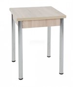 Стол обеденный раскладной, 1200(600)x800x740мм, ЛДСП 16мм, опора металлическая хром, ясень шимо светлый 57988