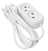 Удлинитель электрический RUKA (T-plast) 32-74-220-0402, ПВС 2х0.75мм2, 2 розетки, 10А, IP20, 2м, белый 46658