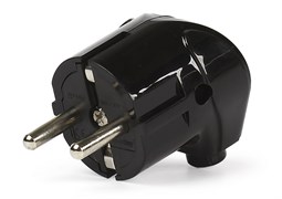 Вилка электрическая SmartBuy SBE-16-P02-b, 16А, 250В, угловая, с заземлением, черная 54408