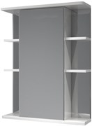 Шкаф-зеркало для ванной комнаты Гиро- 55, 550x750x165мм, без подсветки, белый