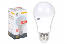 Лампа светодиодная IEK ECO LLE-A60-11-230-E27, А60, 3000К, 11Вт, 230В, Е27