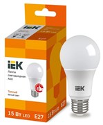 Лампа светодиодная IEK ECO LLE-A60-15-230-40-E27, А60, 4000К, 15Вт, 230В, Е27