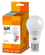 Лампа светодиодная IEK ECO LLE-A60-20-230-E27, А60, 4000К, 20Вт, 230В, Е27