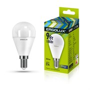 Лампа светодиодная Ergolux LED-G45-9W-E14-4K, 9Вт, 180-240В, шар, Е14