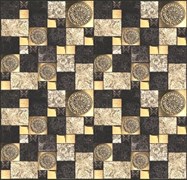 Панель-фартук ПВХ Мозаика 2 квадрата поталь, 595х595мм, толщина 0.3мм