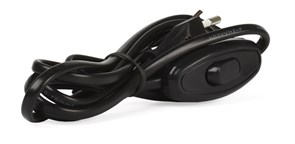 Шнур для бра Smartbuy SBE-06-P05-b, ШВВП 2х0.75мм2, 6А, 250В, IP20, 1.7м, с проходным выключателем, черный