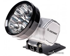 Фонарь налобный КОСМОС Accu H10 LED, аккумуляторный 1.2В 0.3Ah, 10 светодиодов 3Вт, 150Лм, встроенное зарядное устройство, серебристо-черный