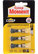 Клей СУПЕР МОМЕНТ, мини 3шт по 1г 52923