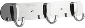 Держатель BRIMIX 573, металлический, хромированный, 3 крючка на планке