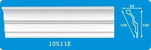 Плинтус потолочный экструзионный Лагом Формат 10511Е, 100x40ммx2м, полистирол, белый