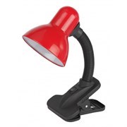 Лампа настрольная Эра N-102, 40W, E27, красный, на прищепке