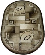 Ковер Домо 27005-29646, 80х150см, овальный, коричневый с рисунком