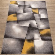 Ковер Фиеста 36301-37225 60х110см, прямоугольный, серо-желто-черный с рисунком