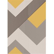 Ковер Фиеста 71734-37224 80х150см, прямоугольный, серо-желто-черный с рисунком