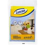 Салфетка для уборки Luscan 550010, 30x38см, вискоза 90г/м2, 5шт в упаковке, разноцветный