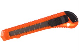 Нож технический SPARTA 78974, длина лезвия 18мм, с выдвижным фиксатором