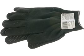 Перчатки нейлоновые черные, с покрытием ПВХ микроточка