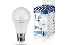 Лампа светодиодная Ergolux LED-А60-11W-Е27-4K, 11Вт, 220В, цоколь Е27, 4500К