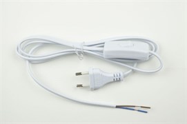 Шнур сетевой Uniel UL-00006547 с вилкой и выключателем,  1А, 250Вт, длина 1.7м, белый