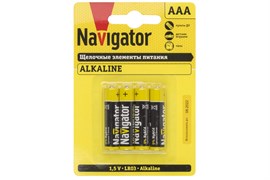 Элемент питания (батарейка) Navigator NBT-NРE-LR03-BP4 61462 мизинчиковый, 1.5В, 4шт. в упаковке