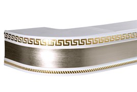 Карниз потолочный BroDecor Меандр, трехрядный, с поворотами, с блендой ПВХ, 2.4м, сатин/золото