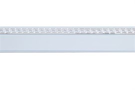 Карниз потолочный BroDecor Меандр, трехрядный, с поворотами, с блендой ПВХ, 2.6м, белый/серебро