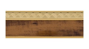 Карниз потолочный BroDecor Меандр, трехрядный, с поворотами, с блендой ПВХ, 2м, орех бежевый/золото