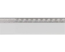Карниз потолочный BroDecor Меандр, трехрядный, с поворотами, с блендой ПВХ, 3.2м, белый/серебро