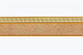 Карниз потолочный BroDecor Меандр, трехрядный, с поворотами, с блендой ПВХ, 3.2м, песок/золото