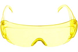 Очки защитные Сибртех открытого типа, ударопрочный поликарбонат, боковая и верхняя защита, желтые