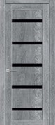 Дверь межкомнатная (полотно) Агата 05-1 ДПО 70, ПВХ, остекленная, грей, стекло черное