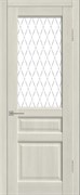 Дверь межкомнатная (полотно) Диана 03 ДПО 80, ПВХ, остекленная, крем