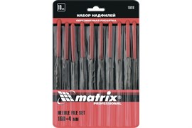 Набор надфилей Matrix 15818 с обрезиненными ручками, 160х4мм, 10 предметов в наборе