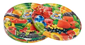 Крышка для консервирования ПОЛИНКА СКО 1-82,  металлическая, с рисунком овощи-фрукты, 50шт в упаковке