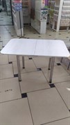 Стол кухонный распашной 600x800мм(800x1200мм), Сосна Рокпорт, опора металлическая хром